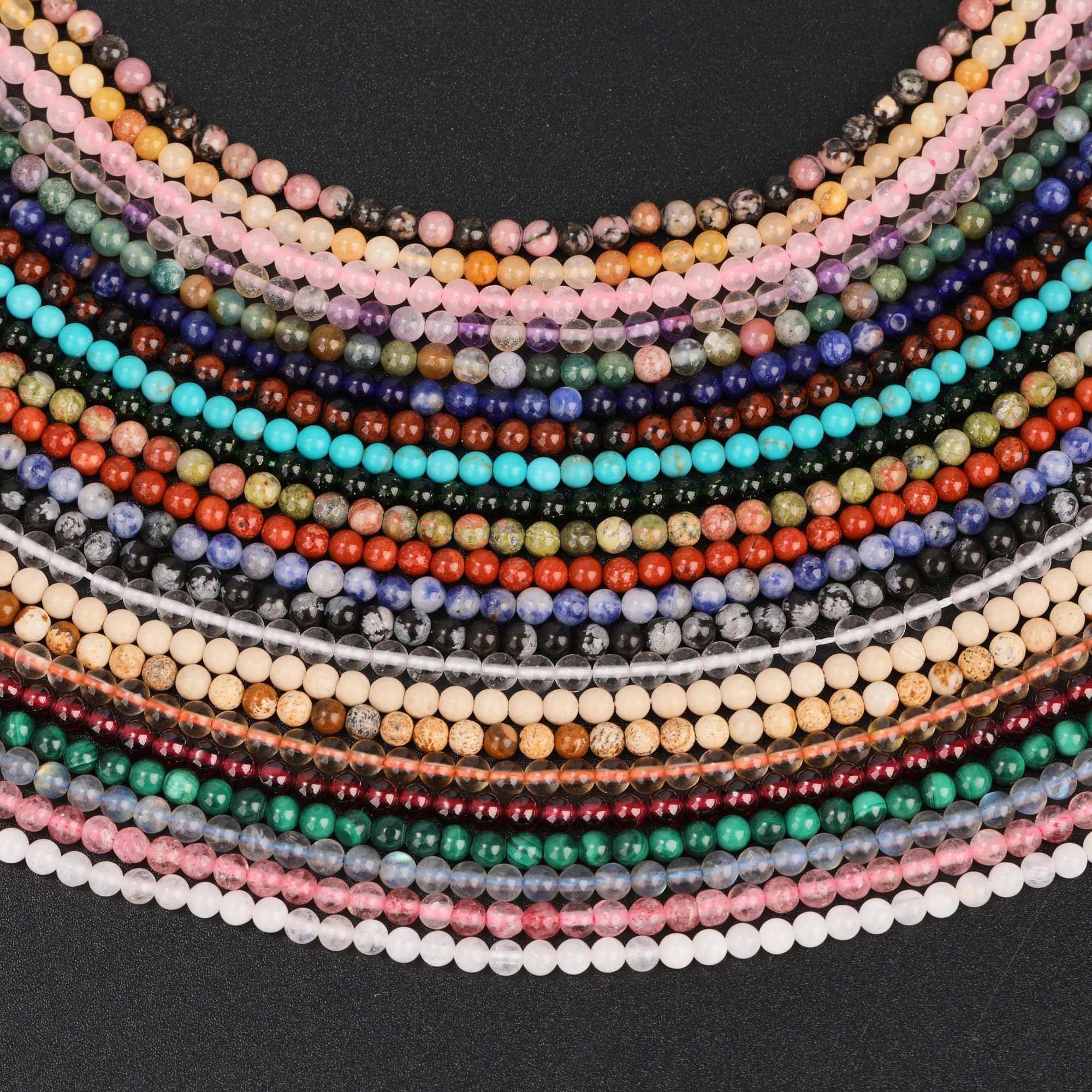 Small Beads Natural Stone Gem Beads Round Faceted Section Beads For Jewelry  Making Necklace DIY Bracelet 38cm Size 2 3 4 mm 38cm - AliExpress