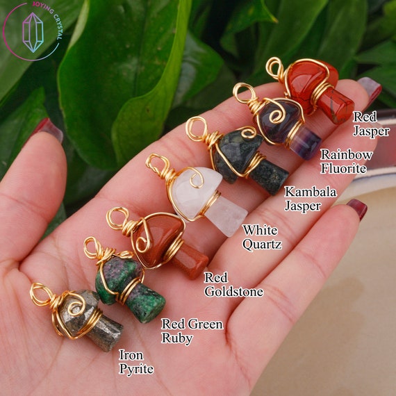 Mushroom crystal sale necklace