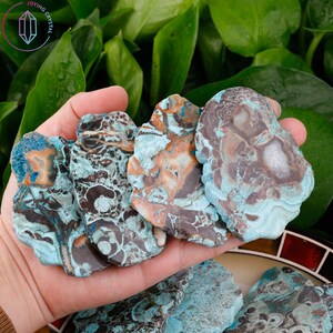 Big Size Ocean Jasper Slab Stone,Slice Jasper Home Decor,Blue Ocean Jasper,Healing Heart Chakra,Calming Crystal Gift For Her