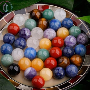 25mm Small Crystal Ball,Gemstone Ball,Polished Stone Sphere,Crystal Marble,Stone Sphere,Meditation Stone Ball,Healing Pocket Stone Sphere