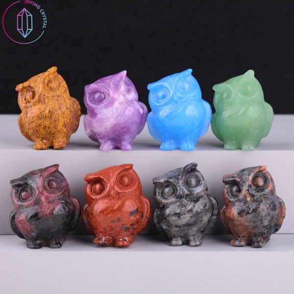 1.4Inch,Natural Crystal Owl Carving,Gemstone Animal Statue,Home Decoration,Healing Crystals,Crystal Sculpture,Healing Crystal,Crystal Gifts