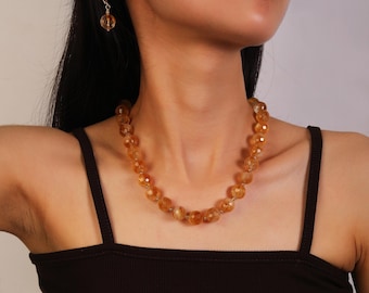 10 Natürliche Edelstein Halskette und Ohrring Sets