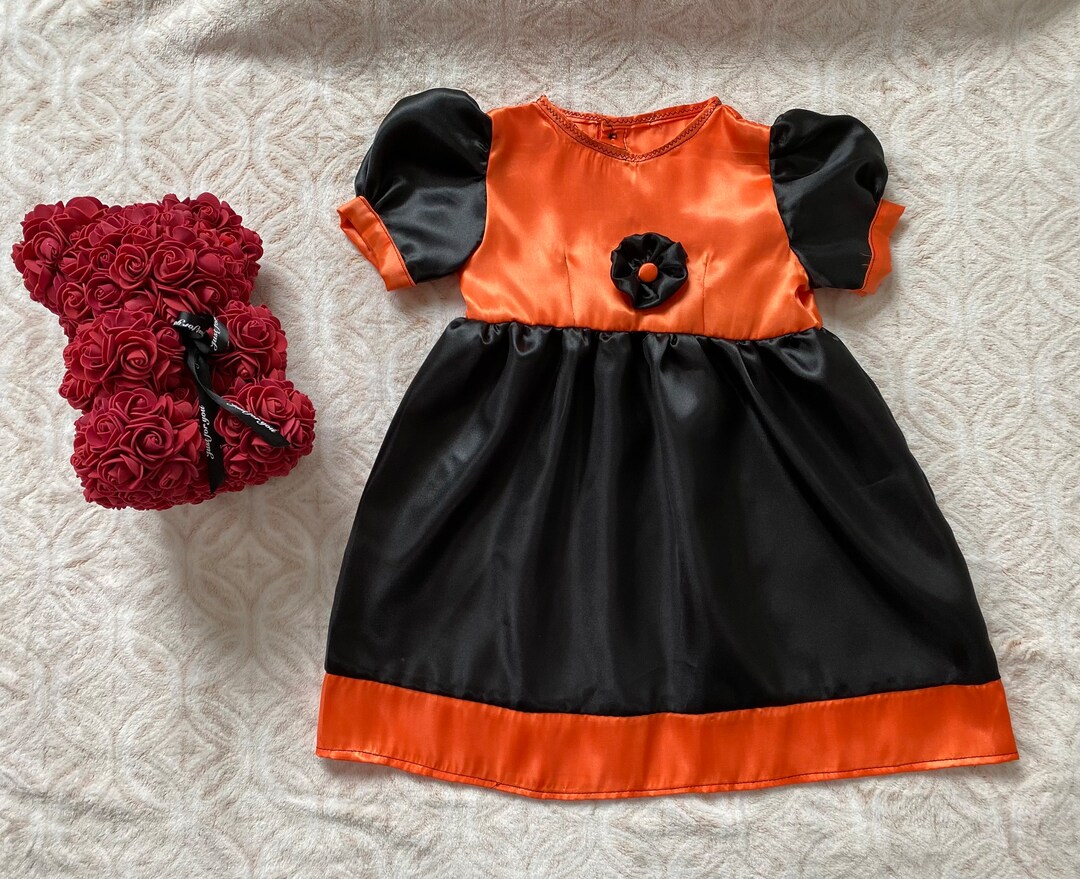 Halloween Baby Girl Satin Dress, Toddler Girl Dress. Etsy