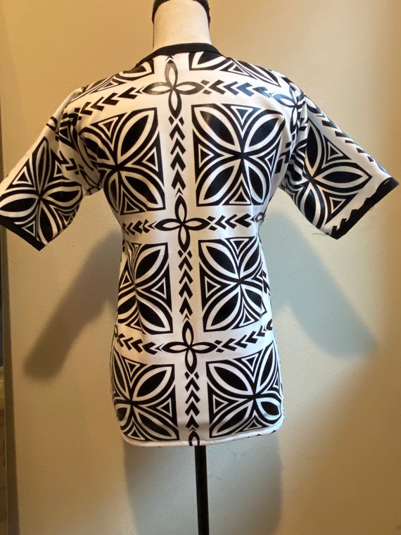 Polynesian / Tribal Island Design, Short Sleeves Midi Dress