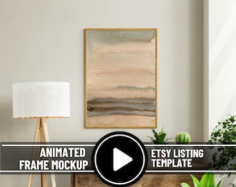 Plantilla de maqueta de marco animado minimalista: Vídeo de anuncio de Etsy de Canva (archivo digital)