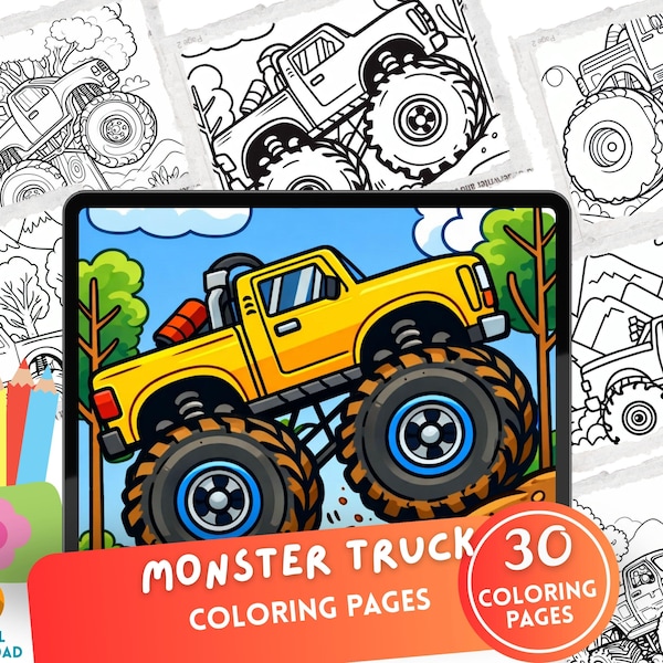 Monstertrucks Malbuch für Kinder