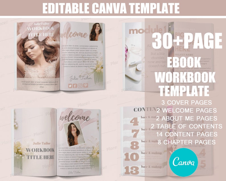 Ebook template Canva Workbook Template Canva Canva Ebook | Etsy