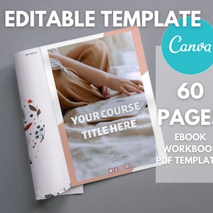 Blush Ebook Template: 60+ Page Workbook, Editable Canva (PDF)