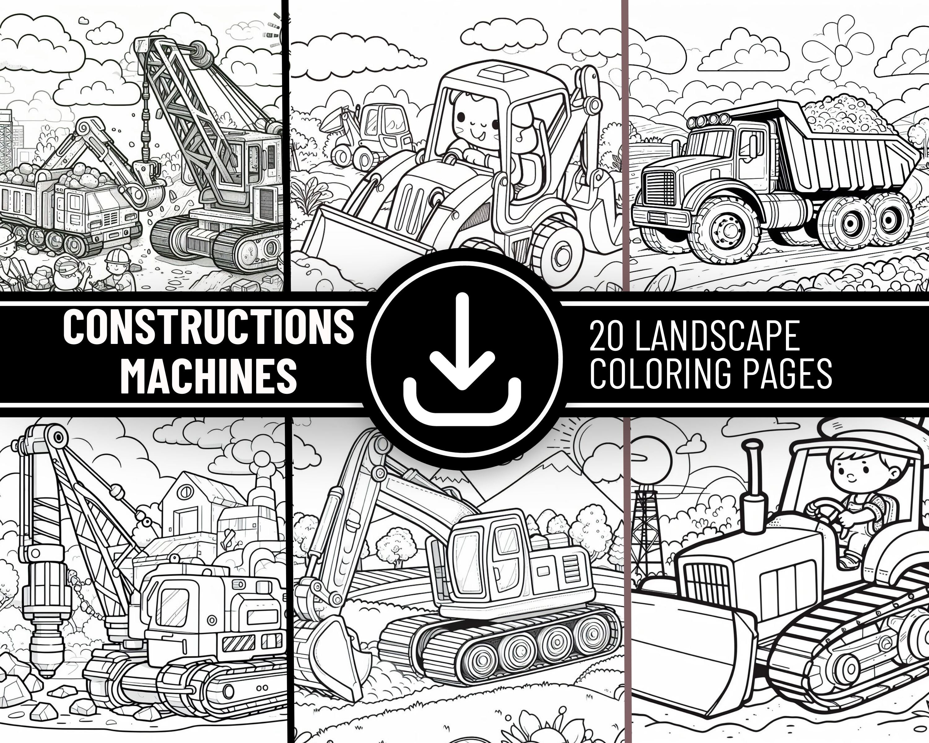 Constuction Machine Coloring Pages Construction Kids Activity Coloring Pages | Construction Machines ...