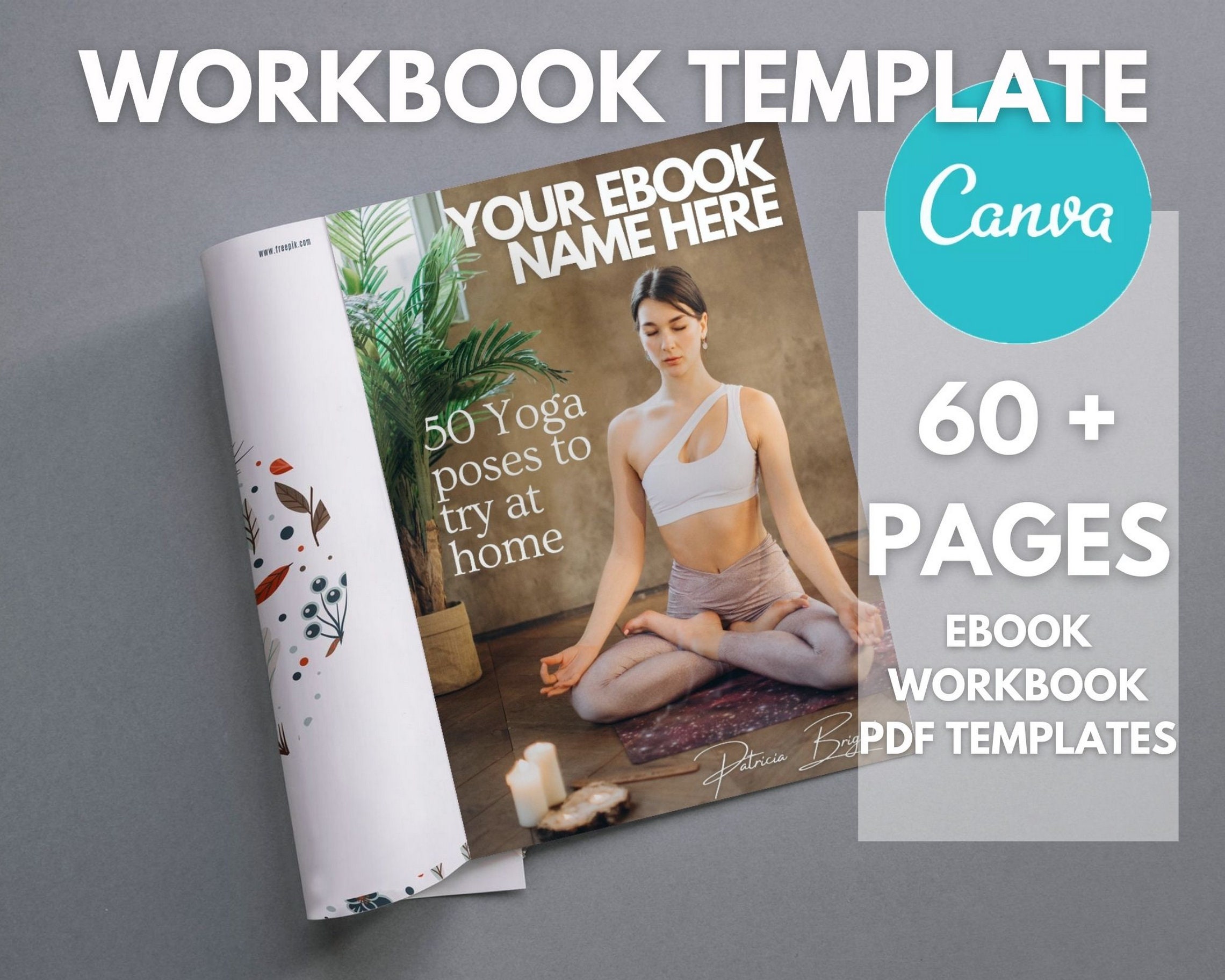 Yoga Workbook Canva Template Ebook Template Canva Fitness Etsy de