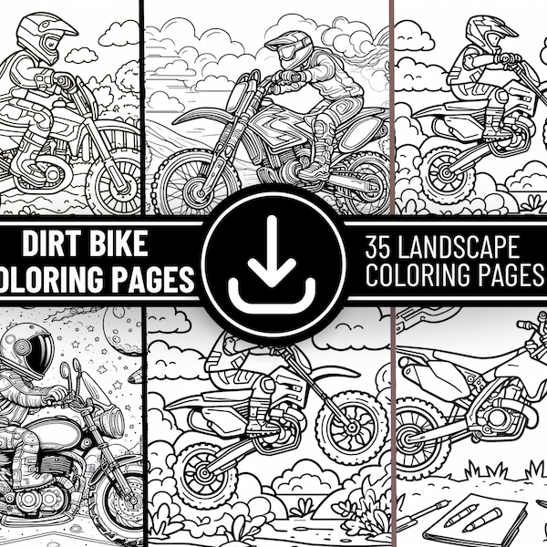 35 Dirt Bike Coloring Pages - Downloadable PDF File