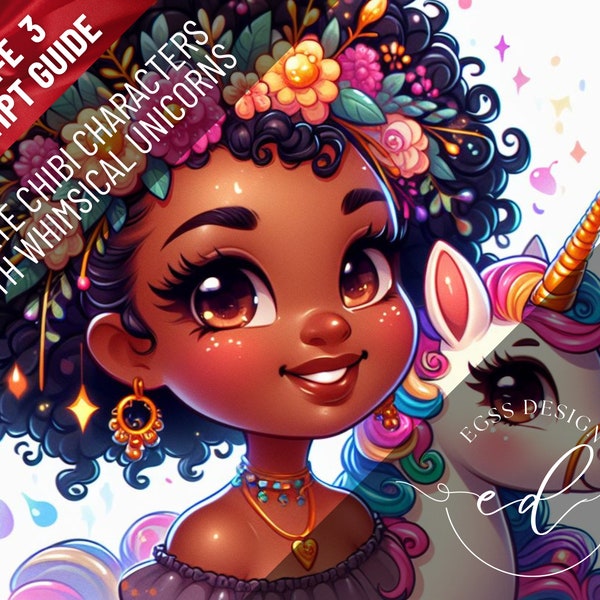 Whimsical Wonders: DALL-E 3 & Chat GPT v4 Illustration Prompt Guide - Create Chibi Characters with Whimsical Unicorns
