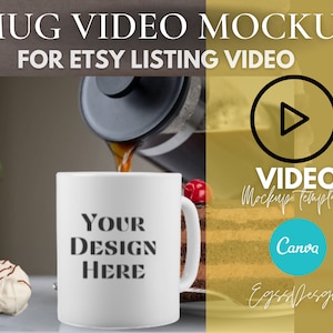 Easiest way to make Mug Mockup Video, Mug mockup video, Etsy Listing Video Template, Mockup Video, Mug coffee animation video mockup, mockup