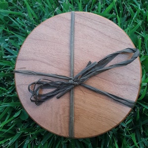 Cherry wood coaster with cork backing