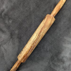 22" solid Spalted Beech wood rolling pin with handles