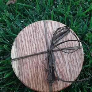 Oak wood coaster with cork backing