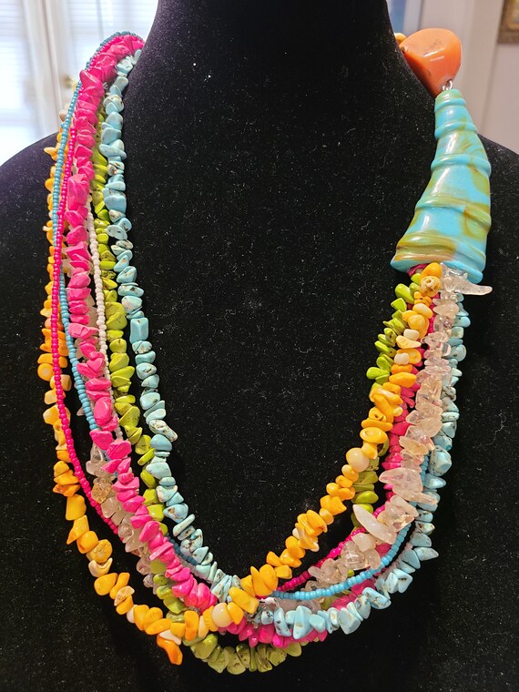 Gorgeous multi-strand beaded necklace - image 1