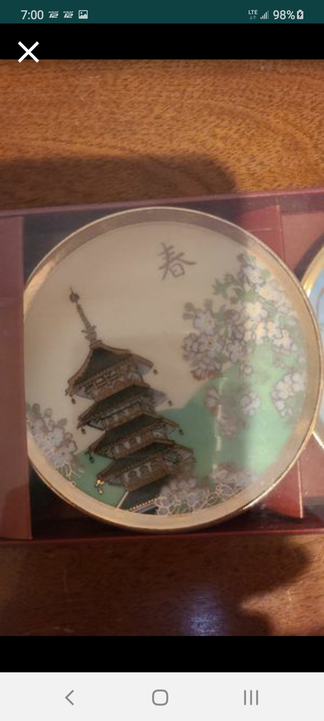 Beautiful Vintage Japanese Plates With Stand Etsy New Zealand