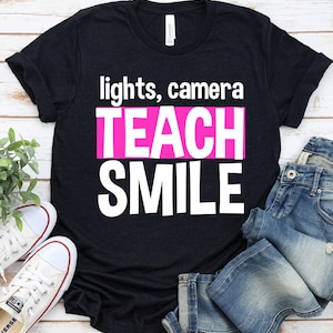 Lights Camera Teach Smile PNG