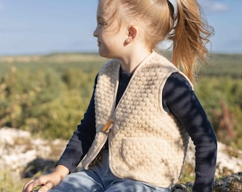 Merino wool vest for boy and girl | Natural warmth | Bodywarmer for kids with WOOLMARK