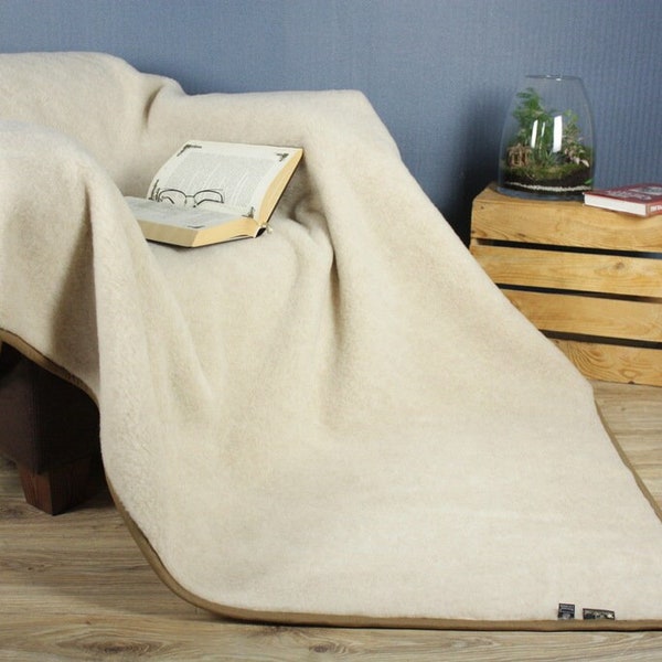 Merino Wool Blanket All sizes WOOLMARK 100% Natural throw FREE SHIPPING