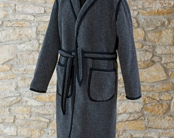 Men's Woolen Robe, Natural wool dressing gown WOOLMARK