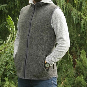 Soft and Warm Merino Wool Vest WOOLMARK certificate, casual comfortable wear waistcat image 4