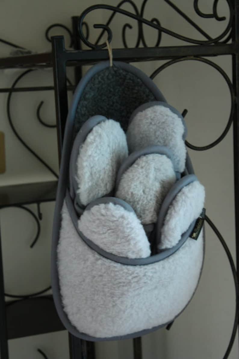 5 Pairs WOOL Guests Slippers Set home slippers WOOLMARK Srebro