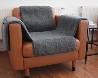 Woolen armchair Organizer with pockets newspaper holder armchair cover seat with pockets WOOLMARK