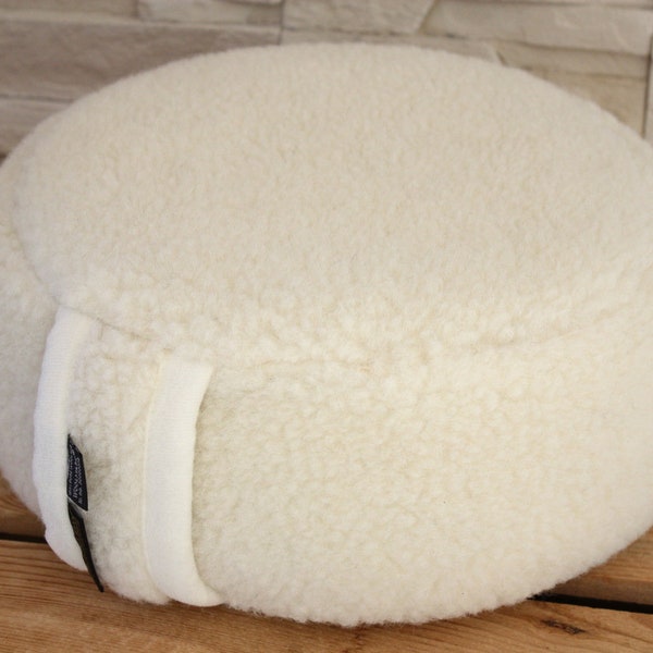 Natural Yoga pillow Merino wool cushionbuckwheat filling meditation pouf