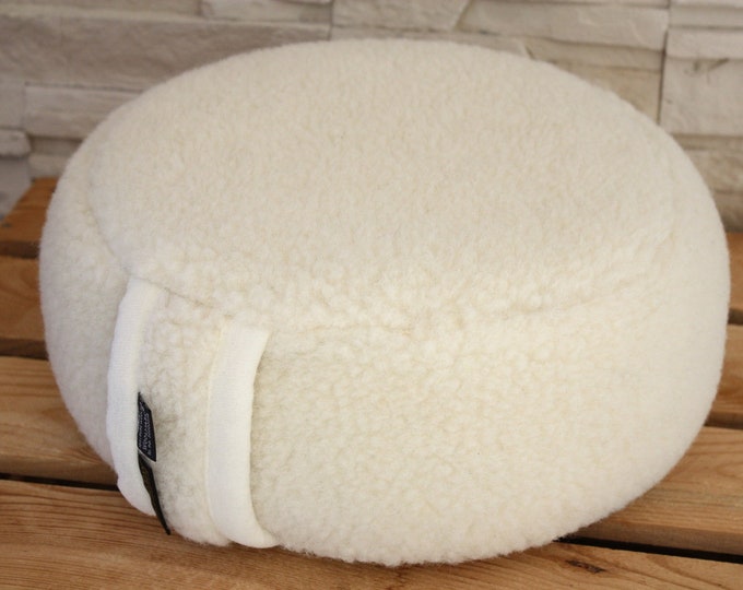 Natural Yoga pillow Merino wool cushionbuckwheat filling meditation pouf