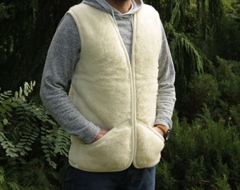 Soft and Warm Sheep Wool Vest WOOLMARK certificate, Unisexvest wear waistcat