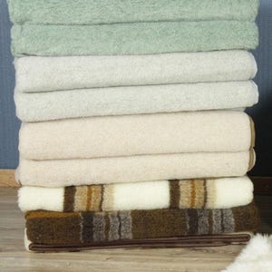 Merino Wool Blanket All sizes WOOLMARK 100% Natural throw FREE SHIPPING