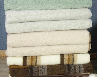 Merino Wool Blanket All sizes WOOLMARK 100% Natural throw FREE SHIPPING