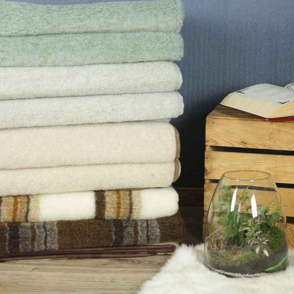 Merino Wool Blanket All sizes WOOLMARK 100% Natural throw FREE SHIPPING