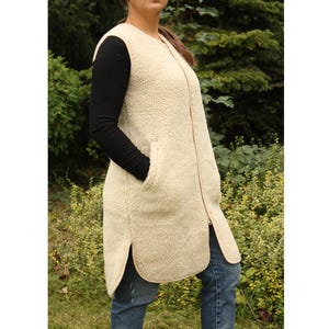 Gilet long chaud en laine boléro laine de mouton certifiée WOOLMARK