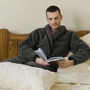 Men&#39;s Woolen Robe, Natural wool dressing gown WOOLMARK