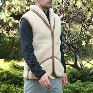 Warm Woolen Wool Vest with Collar WOOLMARK Certified Sheep Wool vest for Women and Men