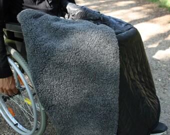 Manta de lana para silla de ruedas | Lana merino cálida | Impermeable | Calentador para silla de ruedas