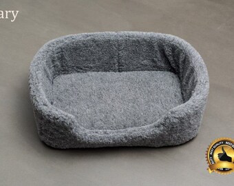 NEW Elegant NATURAL WOOL Dog Pet Bed With a Pillow UK