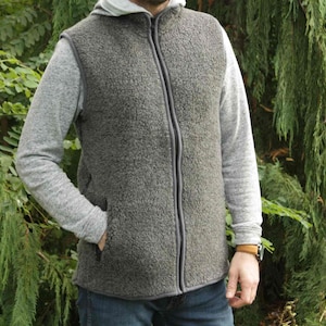 Soft and Warm Merino Wool Vest WOOLMARK certificate, casual comfortable wear waistcat image 1