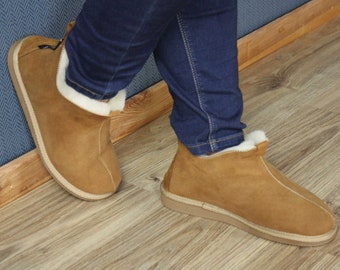 Handcrafted Luxury New Sheepskin Boot Slippers Men Women Ladies Made from Genuine unique gift Christmas present FREE SHIPPING