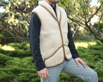 Warm Woolen Wool Vest with Collar WOOLMARK Certified Sheep Wool vest for Women and Men