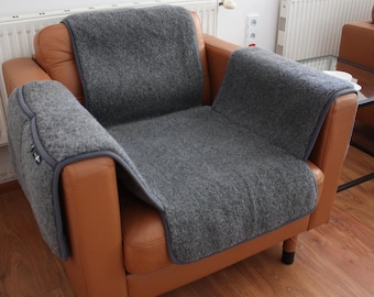 Funda de sillón de lana Portaperiódicos Asiento con bolsillos Funda de sillón