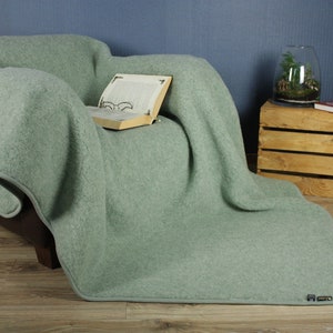 Couverture chaude en laine mérinos Woolmark 100% laine Vert