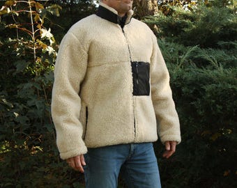 Vintage 90s City Sports Collection Wool Bomber Jacket Large Full