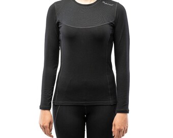 Women Ladies Merino Wool underwear Longsleeve T-shirt Thermal Baselayer