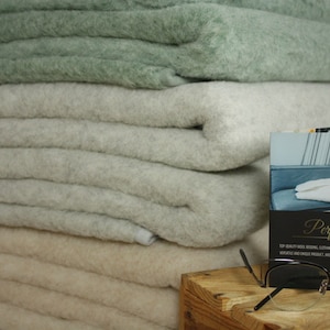 Merino Wool Blanket All sizes WOOLMARK 100% Natural throw FREE SHIPPING