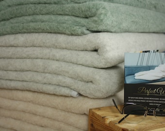 Merino Wool Blanket All sizes WOOLMARK 100% Natural throw FREE SHIPPING