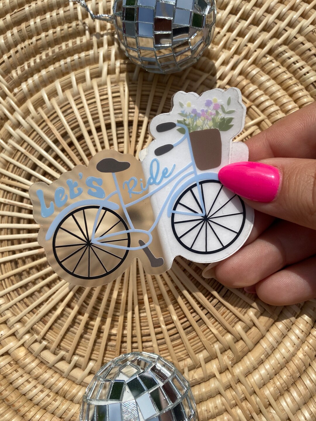 CLEAR Floral Bike Sticker Cute Summer Sticker for Women - Etsy